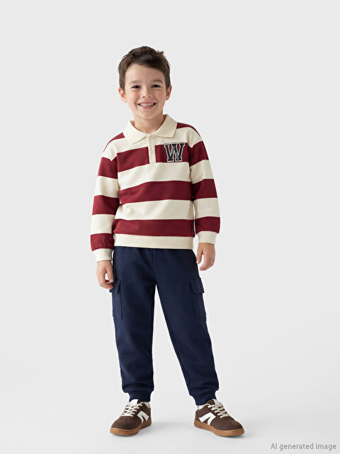 LCW Kids Çizgili Erkek Çocuk Sweatshirt ve Eşofman Takım - S6OJ46Z1-LET
