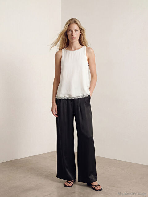 LCW Vision Standart Fit Kadın Pileli Kumaş Pantolon - S6OJ69Z8-CVL