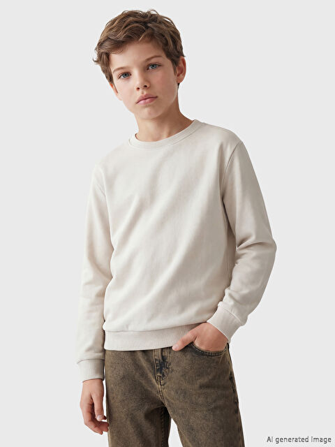 LCW Kids Bisiklet Yaka Erkek Çocuk Sweatshirt - S6OJ74Z4-ZAB