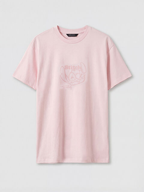 LCW Modest Bisiklet Yaka Stitch Baskılı Kadın Tişört	 - S6OJ87Z8-FR6