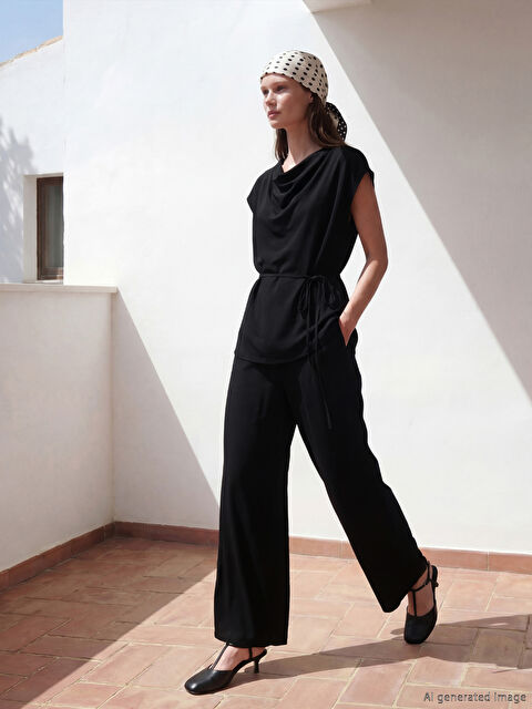 LCW Modest Beli Lastikli Kadın Pantolon