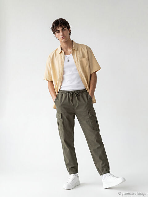 XSIDE Standart Kalıp Erkek Kargo Cepli Jogger Pantolon - S6OK35Z8-SEM