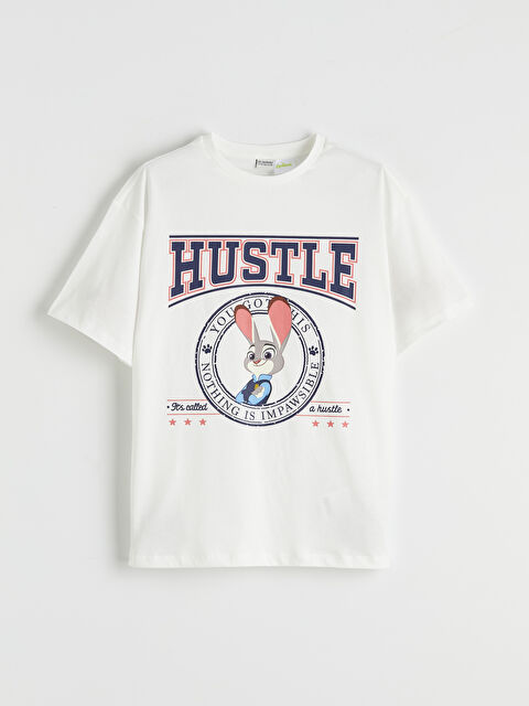 LCW Kids Bisiklet Yaka Zootopia Baskılı Kız Çocuk Tişört - S6OK42Z4-R9J