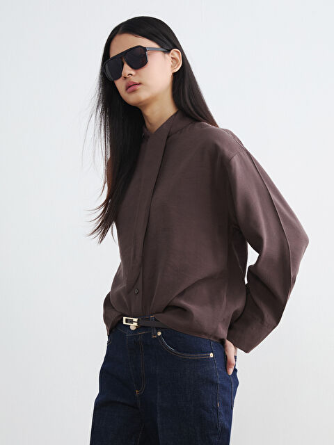 LCW Vision Fular Yaka Kadın Gömlek - S6OK58Z8-D2N