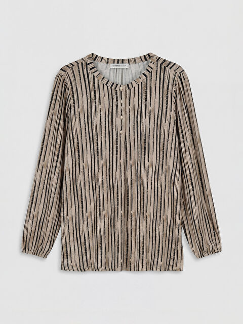 LCW Grace Bisiklet Yaka Desenli Bluz