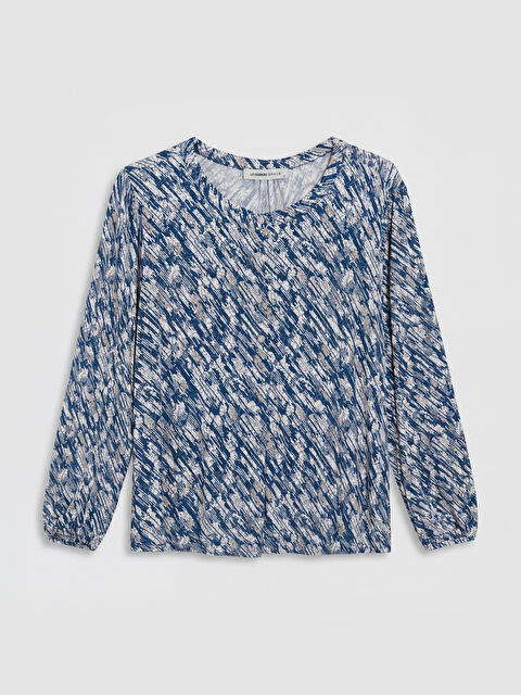 LCW Grace Bisiklet Yaka Desenli Bluz
