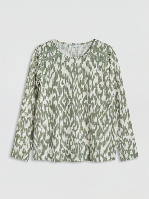 LCW Grace Bisiklet Yaka Desenli Bluz