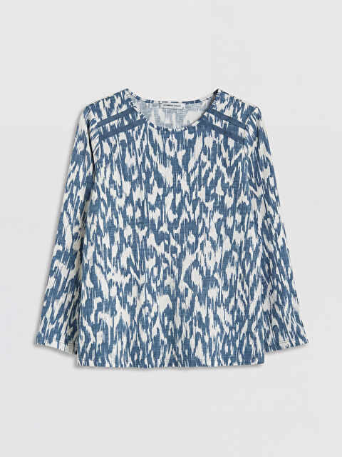 LCW Grace Bisiklet Yaka Desenli Bluz