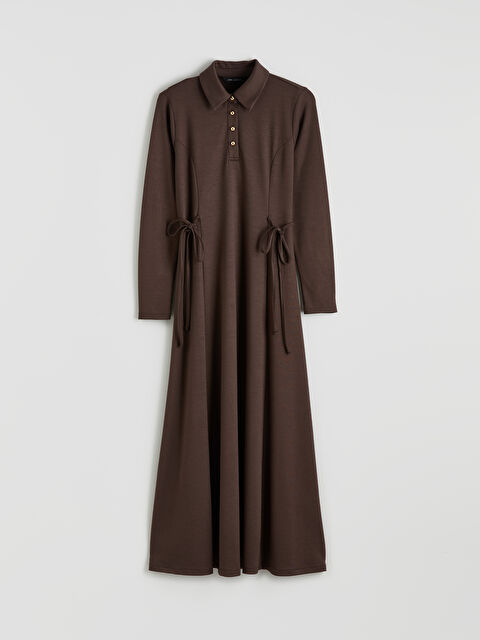 LCWAIKIKI Classic Gömlek Yaka Soft Touch Bağcıklı Elbise - S6OK75Z8-HEH