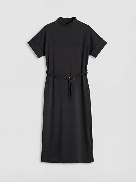 LCWAIKIKI Classic Dik Yaka Kemerli Soft Touch Elbise	 - S6OK76Z8-CVL