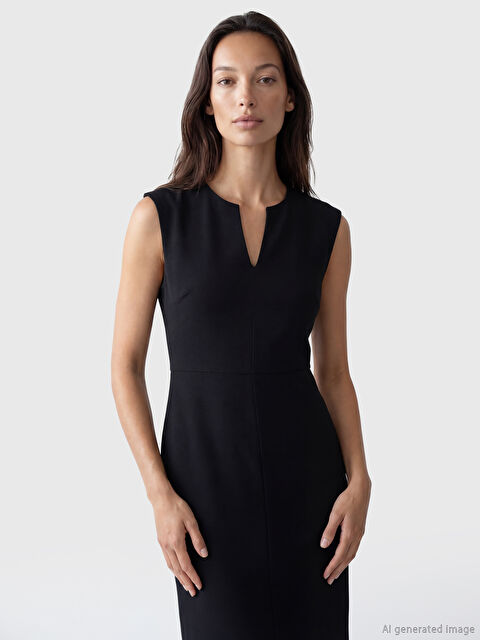 LCW EVERYDAY Kaçık Yaka Bodycon Midi Elbise - S6OK77Z8-CVL