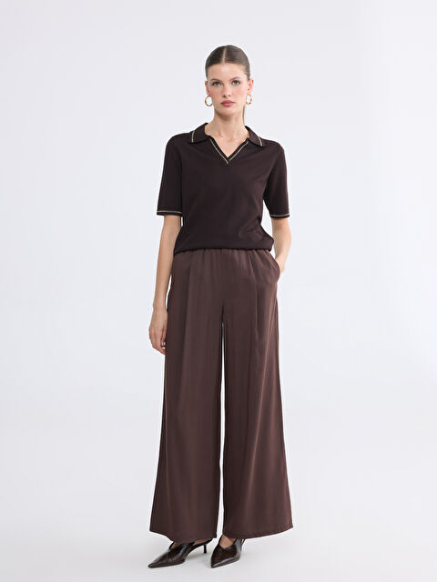 LCWAIKIKI Classic Beli Lastikli Geniş Paça Kadın Pantolon - S6OL10Z8-LEW