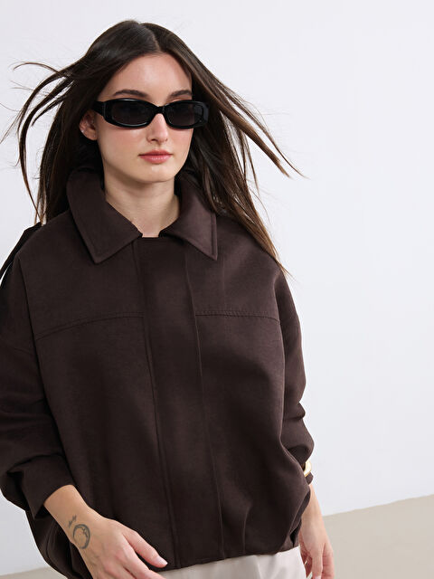 Soulife Petite Gömlek Yaka Kadın Süet Görünümlü Ceket - S6OL27Z8-J0V