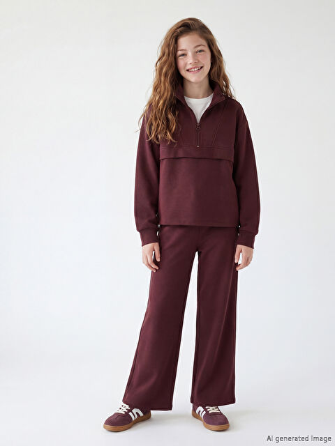 LCW Kids Kız Çocuk Soft Touch Sweatshirt ve Eşofman Altı