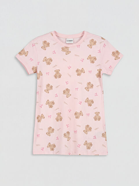 LCW Kids Bisiklet Yaka Baskılı Kız Çocuk Gecelik - S6OL52Z1-LSZ