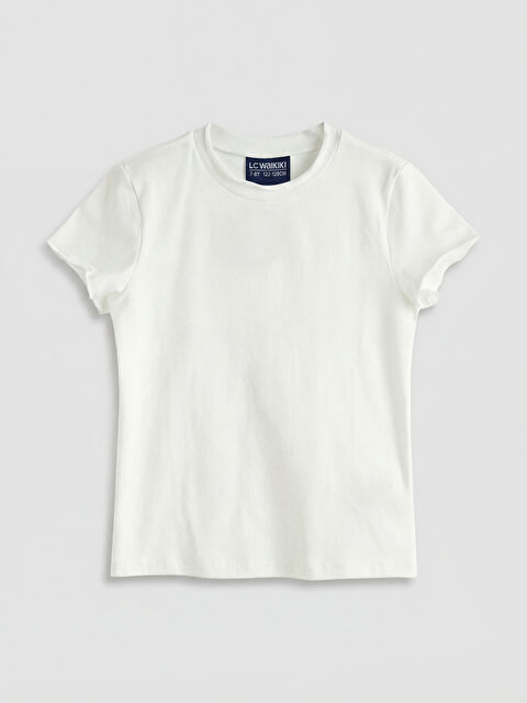 LCW Kids Bisiklet Yaka Kısa Kollu Kız Çocuk Tişört