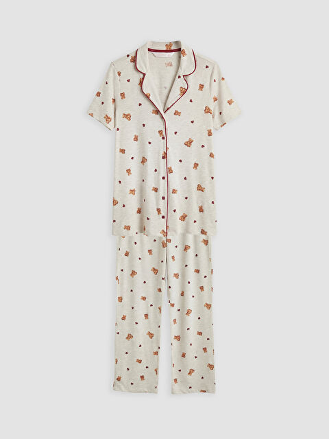 LCW DREAM Gömlek Yaka Hamile Pijama Takımı - S6OL85Z8-MXN