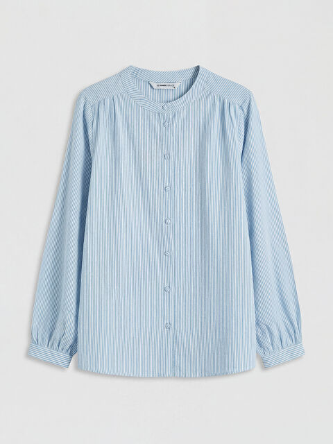 LCW Grace Hakim Yaka Çizgili Kadın Gömlek - S6OL87Z8-LEN