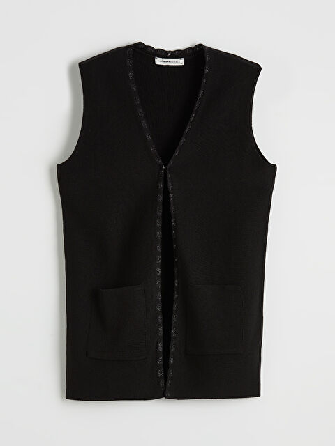 LCW Grace V Yaka Kadın Triko Yelek - S6OL95Z8-CVL