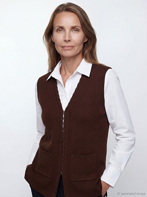 LCW Grace V Yaka Kadın Triko Yelek