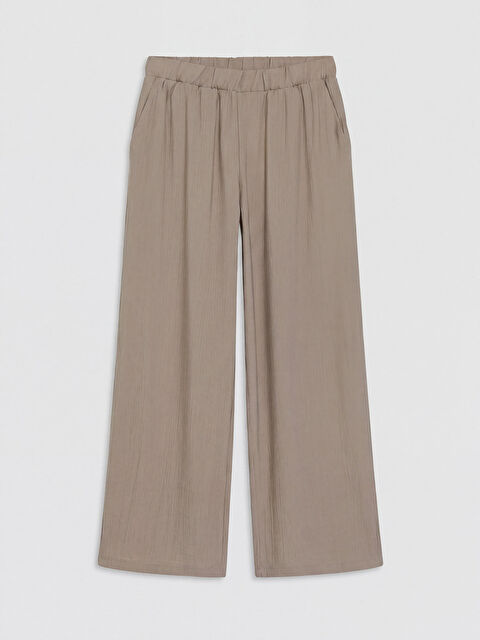 LCW Grace Beli Lastikli Kadın Saten Pantolon