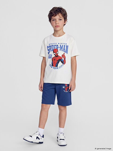 LCW Kids Spider-Man Baskılı Erkek Çocuk Şortlu Takım