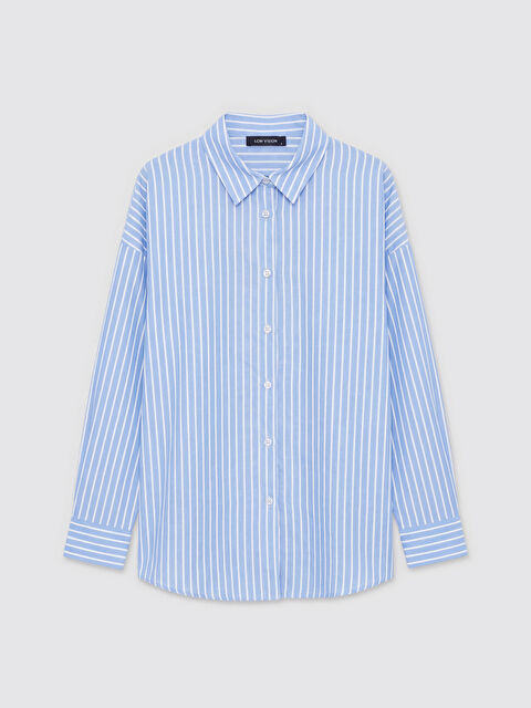 Natuvera Çizgili Poplin Kadın Gömlek - S6D006Z8-ZW5