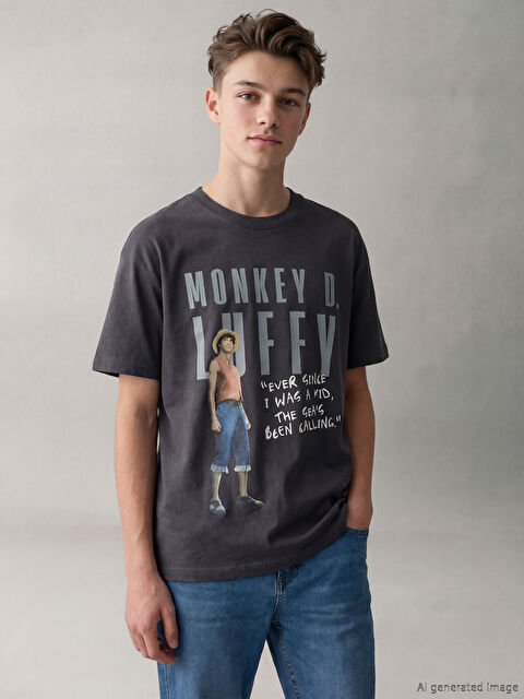 LCW Kids Bisiklet Yaka One Piece Baskılı Erkek Çocuk Tişört