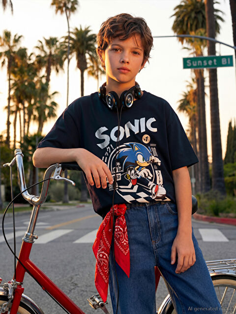 LCW Kids Sonic Baskılı Erkek Çocuk Tişört