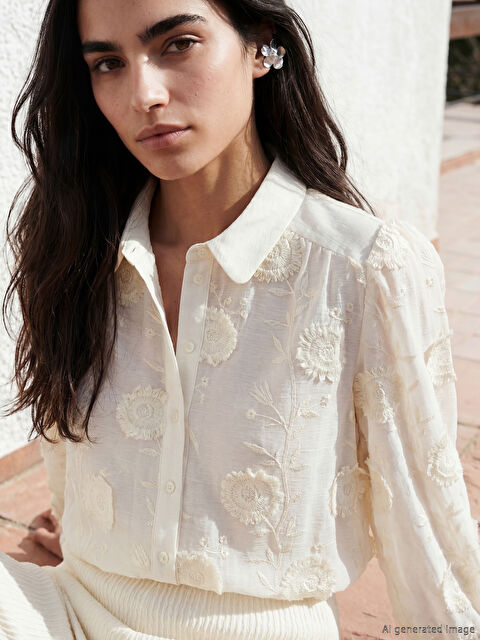 LCW Vision Nakışlı Kadın Gömlek