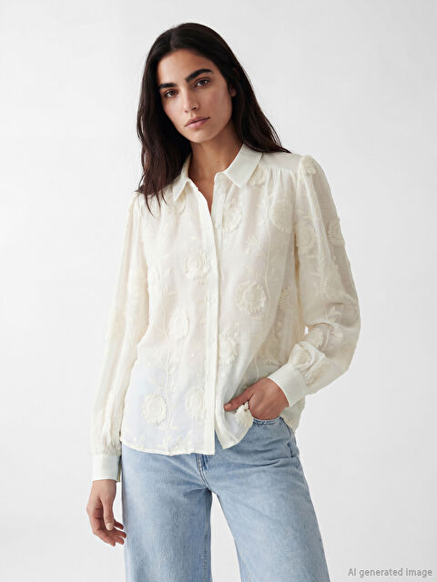 LCW Vision Nakışlı Kadın Gömlek