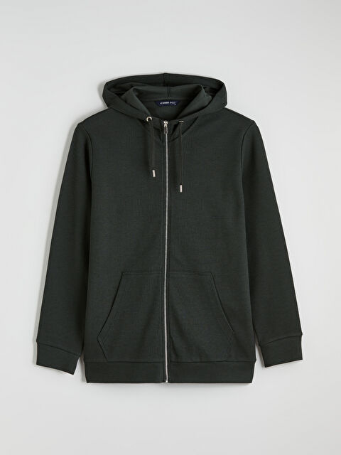 LCWAIKIKI Classic Kapüşonlu Erkek Fermuarlı Sweatshirt - S6F014Z8-4H2