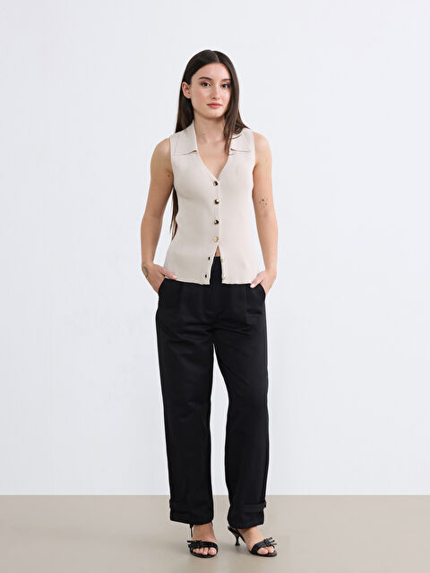 Soulife Yüksek Bel Pileli Kadın Kumaş Pantolon	 - S6C014Z8-CVL