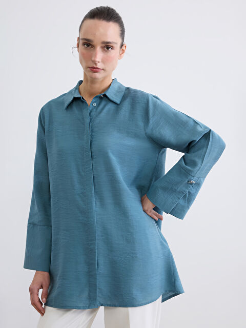 LC WAIKIKI Desenli Oversize Kadın Gömlek Tunik - S6B016Z8-1VJ