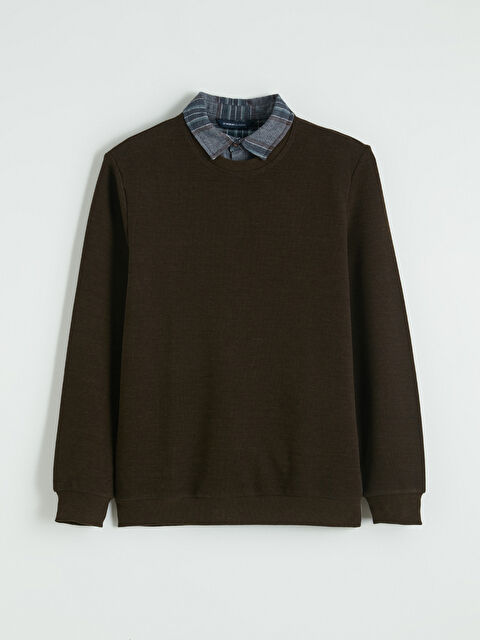 LCWAIKIKI Classic Gömlek Yaka Erkek Sweatshirt - S6C028Z8-D3G