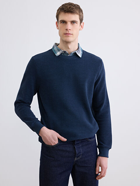 LCWAIKIKI Classic Gömlek Yaka Erkek Sweatshirt - S6C028Z8-DDG