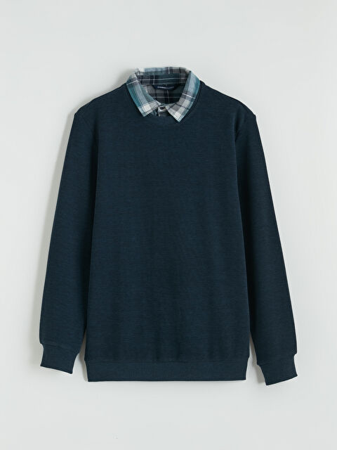 LCWAIKIKI Classic Gömlek Yaka Erkek Sweatshirt - S6C028Z8-DDG