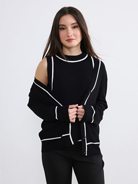 Soulife Petite V Yaka Kadın Triko Hırka - S6F030Z8-CVL