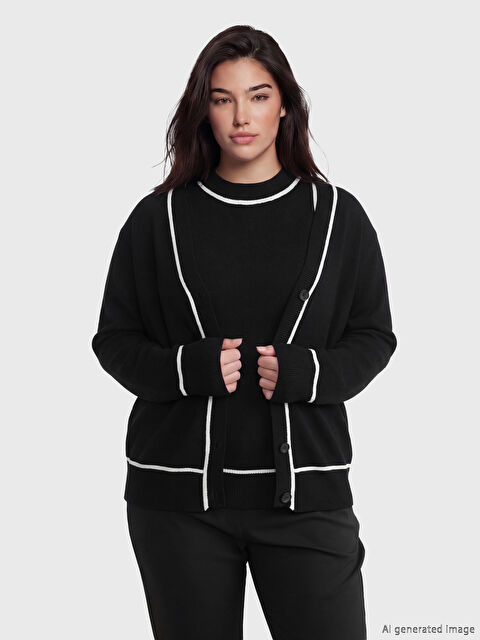 Soulife Petite V Yaka Kadın Triko Hırka