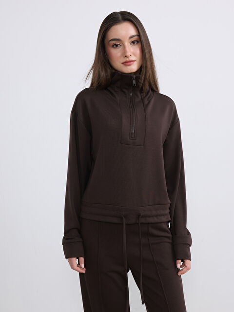 Soulife Petite Polo Yaka Kadın Sweatshirt - S6E030Z8-J0V