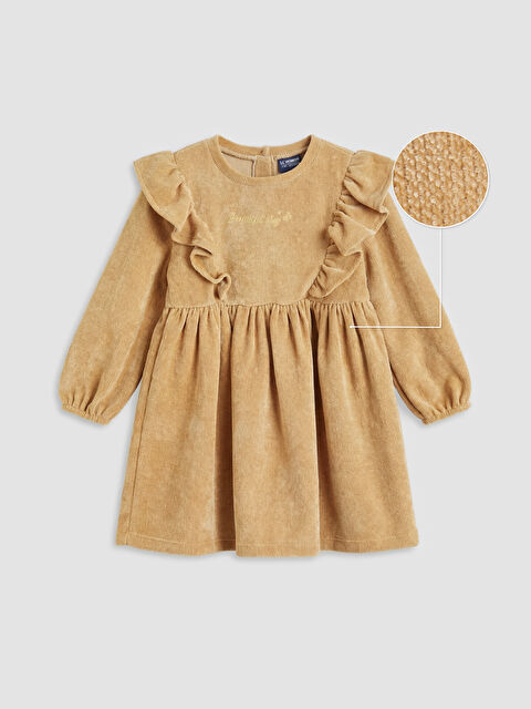 LCW Kids Fırfırlı Kız Çocuk Fitilli Kadife Elbise - S6A034Z1-38G