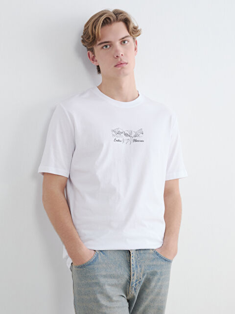 XSIDE Bisiklet Yaka Baskılı Erkek Tişört - S6E037Z8-Q6K