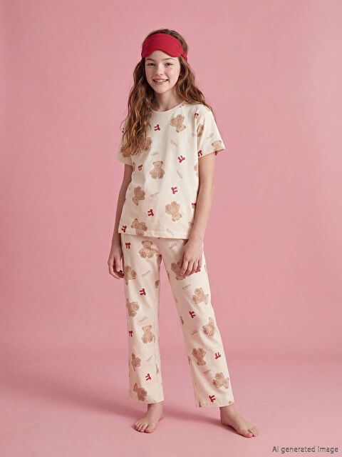 LCW Kids Baskılı Kız Çocuk Pijama Takımı
