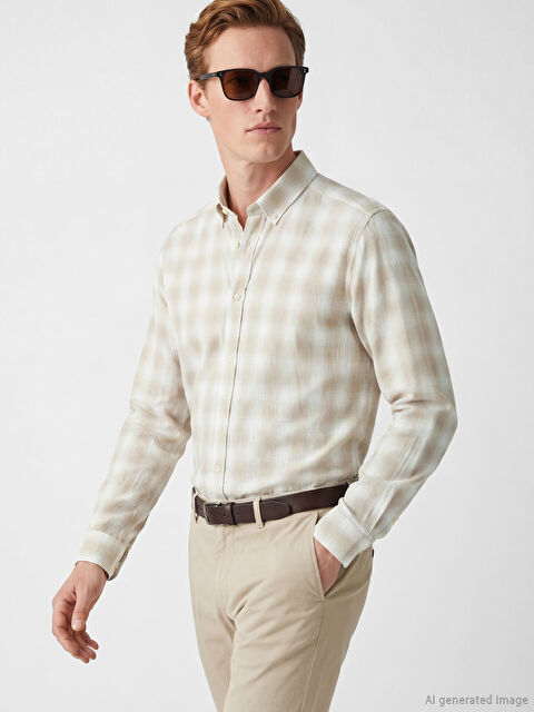 SOUTHBLUE Regular Fit Ekose Armürlü Erkek Gömlek