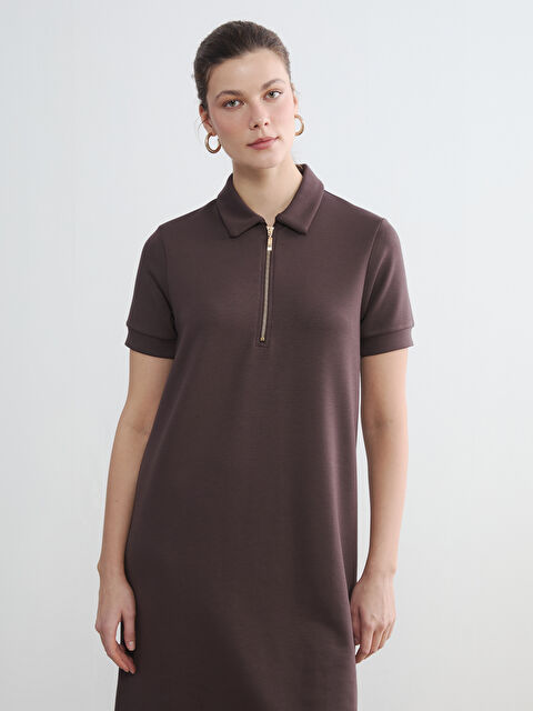 LCW EVERYDAY Polo Yaka Soft Touch Mini Elbise - S6A045Z8-D2N