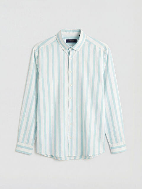 SOUTHBLUE Regular Fit Çizgili Poplin Erkek Gömlek - S6C046Z8-FPY