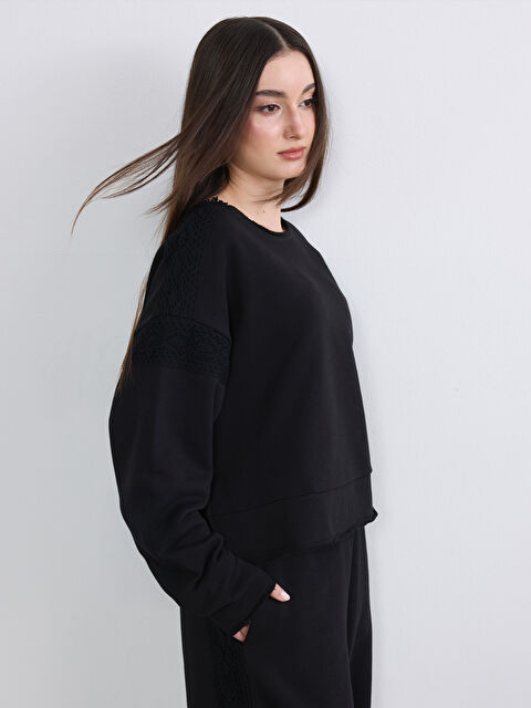 Soulife Petite Bisiklet Yaka Kadın Sweatshirt - S6F047Z8-CVL