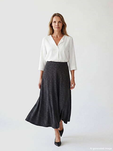 LCW Grace Büyük Beden Zebra Desenli A Kesim Etek - S6D047Z8-MHH