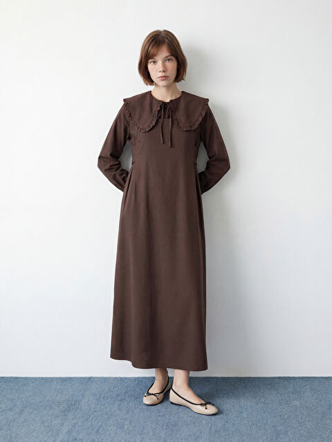 LCW Modest Kare Yaka Jile Elbise