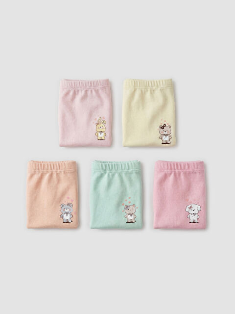 LCW Kids Kız Çocuk Baskılı Boxer 5'li